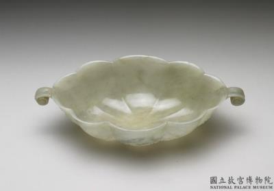 图片[3]-Jade flower-shaped bowl with two leaf-shaped handles, Mughal Empire-China Archive